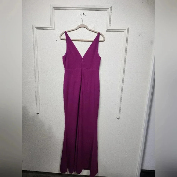 Lulu's Melora Magenta Sleeveless Maxi Dress L Wedding Party Guest Bridesmaid - Picture 8 of 11